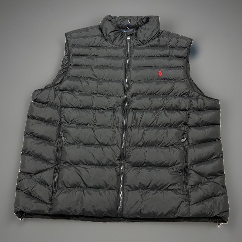 NWT Polo Ralph Lauren Mens Black Quilted Performance Lightweight Puffer Vest 2XL